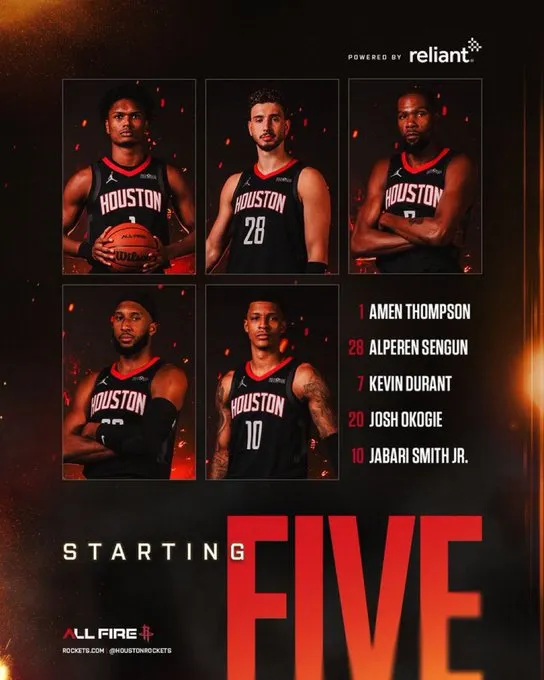 kaiyun-火箭首发：阿门、奥科吉、杜兰特、小贾巴里、申京